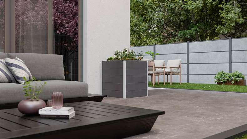planeo BPC raised bed Cube - anthracite | DB703 70 x 70 x 75 cm