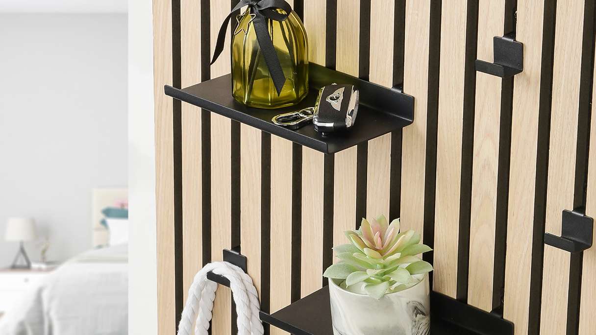 planeo shelf - black 20 cm including screws