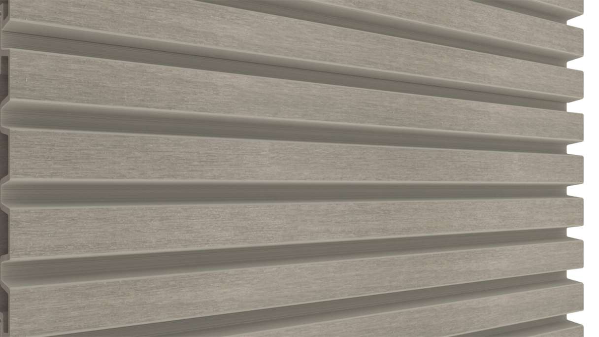 planeo LINEA Slim – WPC CoEx cladding, light grey, 2900 x 215 mm