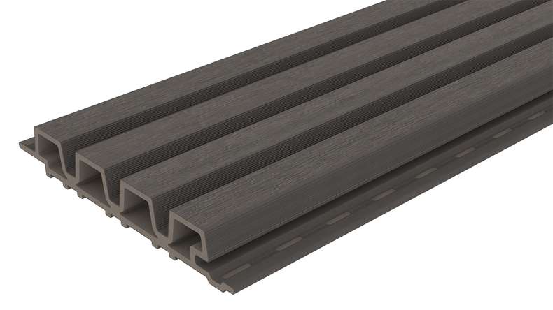 planeo LINEA Slim – WPC CoEx cladding, dark grey, 2900 x 215 mm