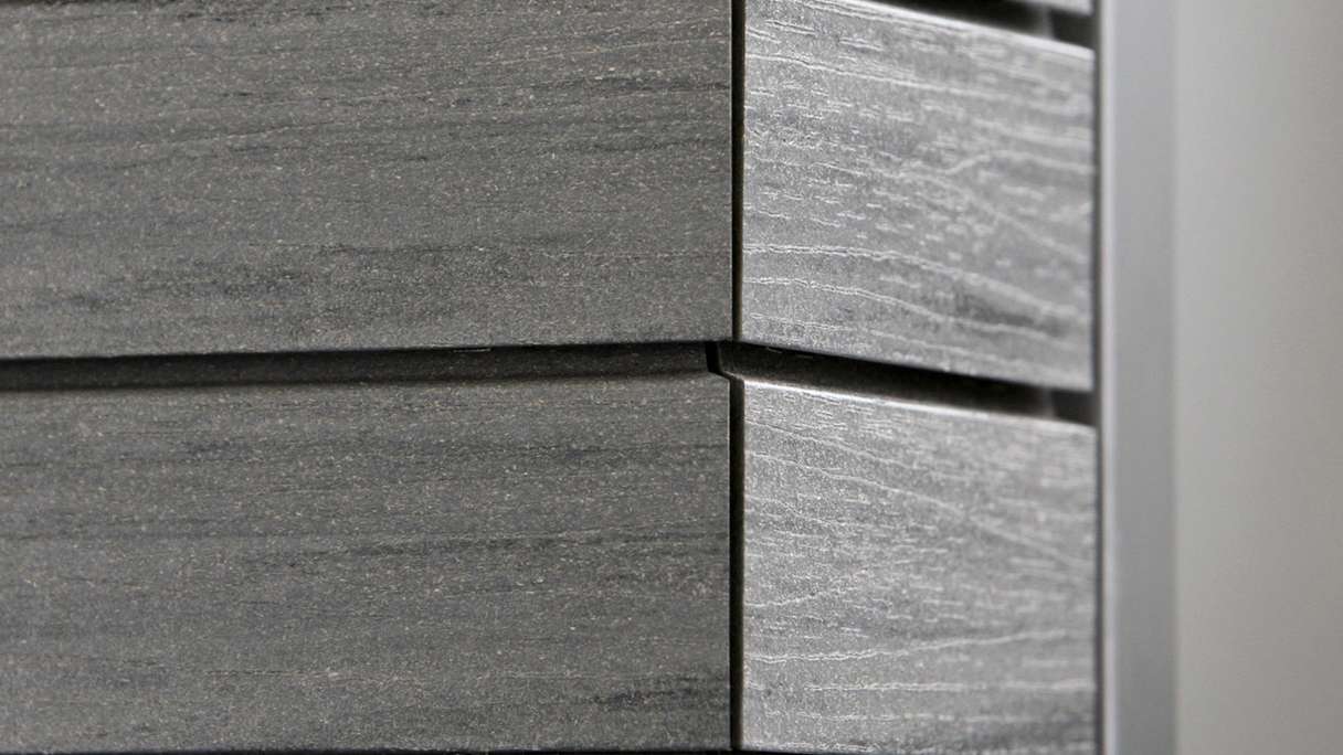 planeo Fassado - WPC rhombus strip facade cladding graphite grey