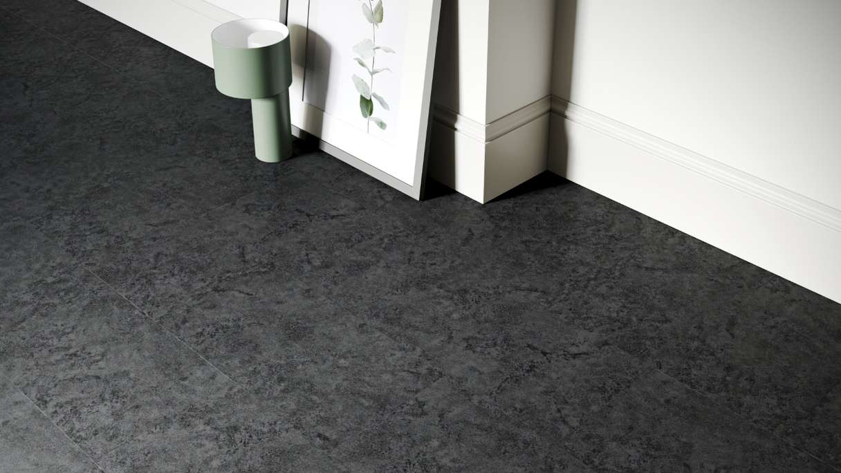 planeo Rigid Click Vinyl - SolutionX 2in1 Anthracite | Impact sound insulation integrated (ECF-0026)