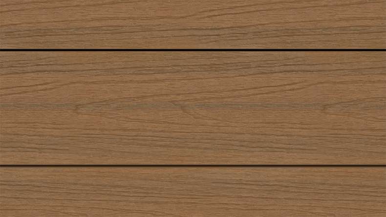 planeo WOODLine Nature - WPC CoEx coated decking board hollow chamber - Burma teak 3m textured/smooth brushed