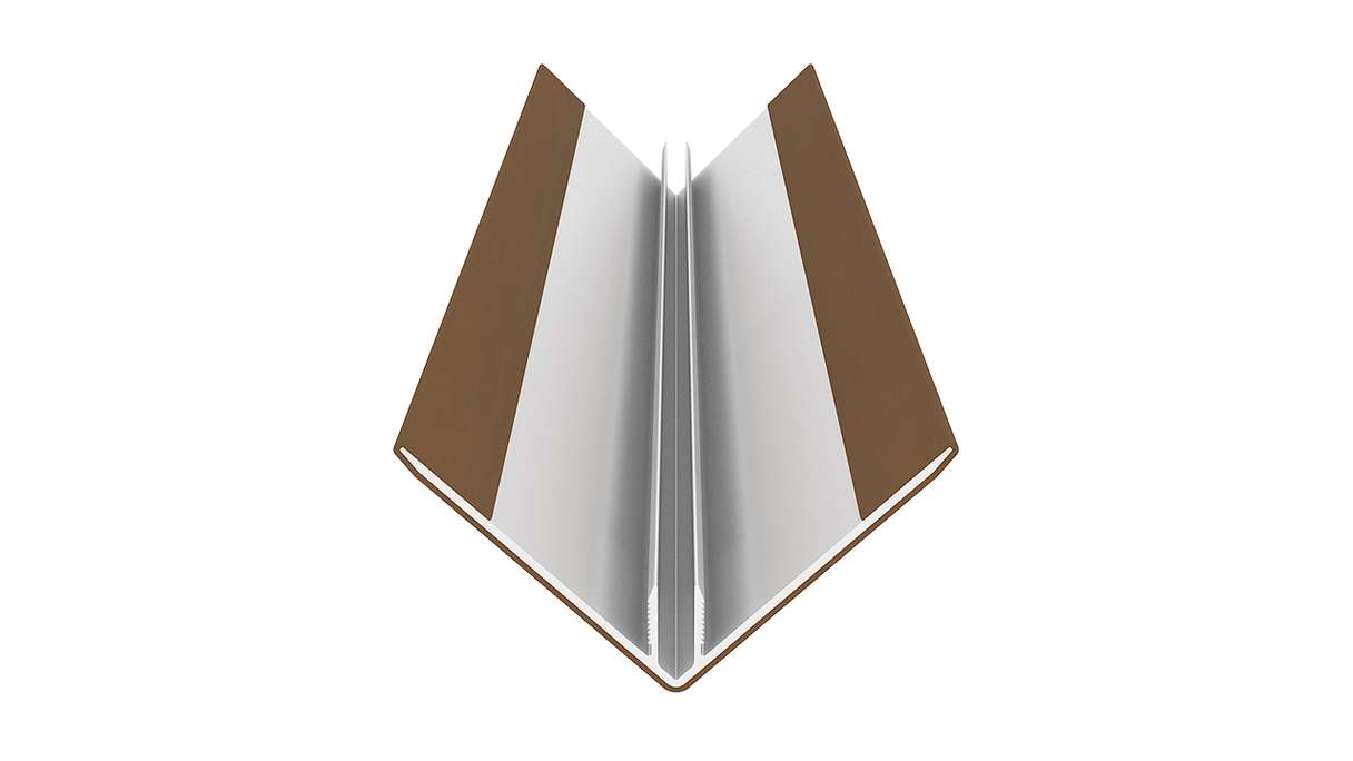 planeo LINEA – Aluminium CoEx external corner profile, Burma Teak, 3000 x 66 x 66 mm