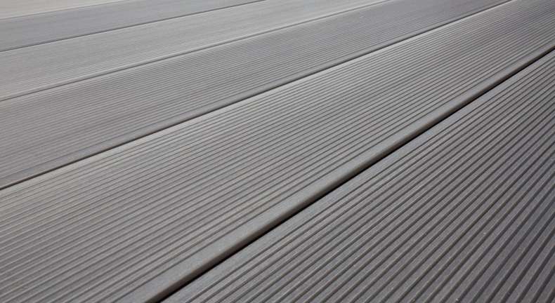 Complete set TitanWood 3m hollow core plank grooved structure light grey 16m² incl. aluminium-UK