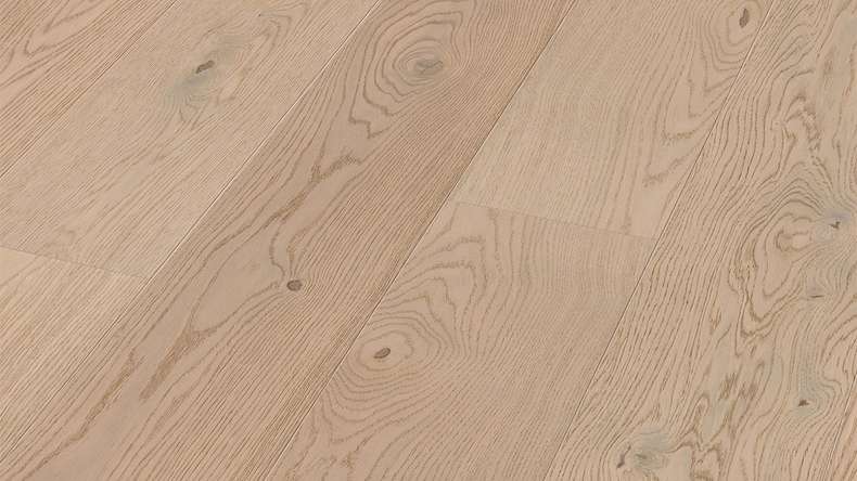 MEISTER Lindura wood flooring HD 400 - 08937 Oak vivid cream white ultra matt lacquered 2200 x 205 x 11 mm (500214-2200205-08937)
