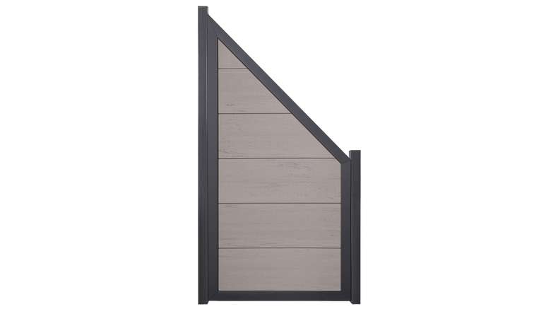 planeo Viento - garden fence diagonal Bi-Color Sand with aluminium frame in anthracite