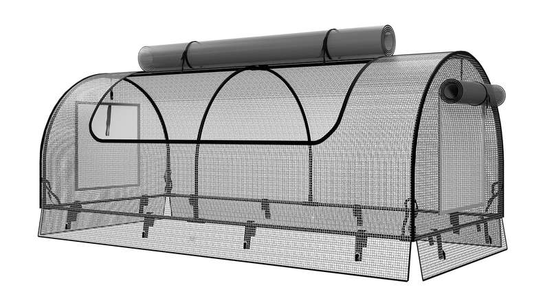 planeo Raised Bed Top Net PE - White 149.9 x 69.4 x 62 cm