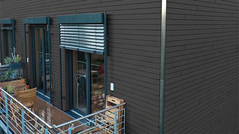 planeo Fassado - WPC rhombus moulding facade cladding anthracite