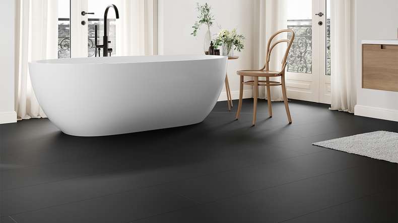 planeo Rigid Click Vinyl - Stone Black Matt | Impact sound insulation integrated (100P190MT)