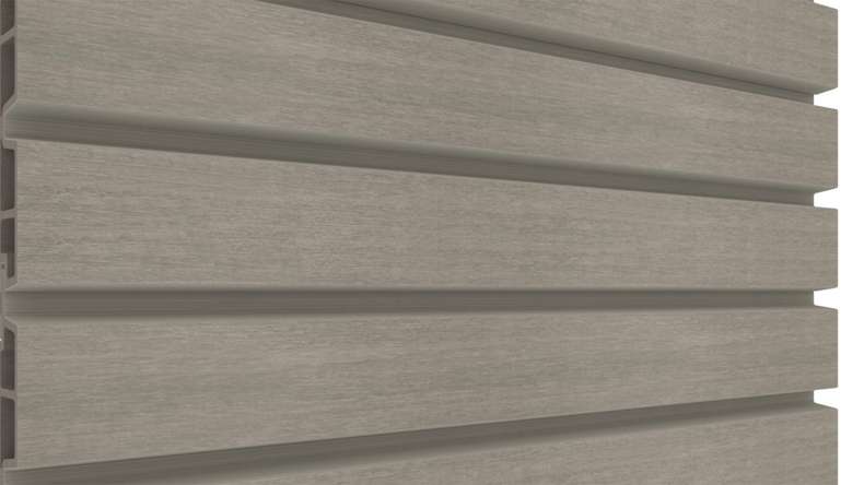 planeo LINEA Wide – WPC CoEx cladding, light grey, 2900 x 181 mm