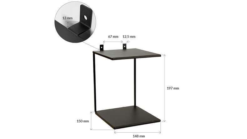 planeo double shelf - black incl. screws