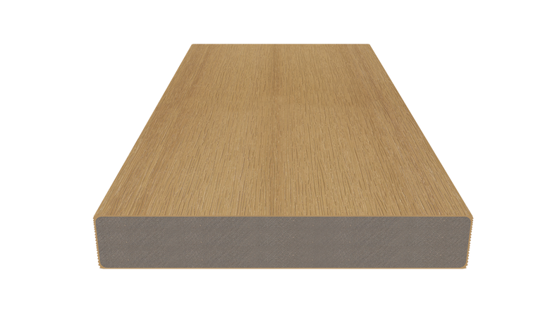 planeo UNIDeck – WPC CoEx-coated decking board, Sand, 3 m – textured/smooth brushed