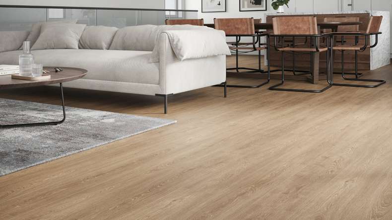 SKAVA rigid click vinyl - Home Mud Oak | integrated impact sound insulation (LO-1110)