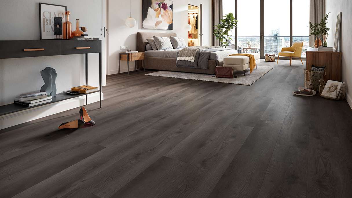 planeo Rigid Click Vinyl - HOMEtec Pro 50 IXPE Shadow Oak | Impact sound insulation integrated (RP-E50-7)