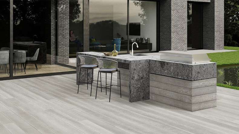 planeo Authoria PureBoard solid decking - Light Grey 3.6m textured