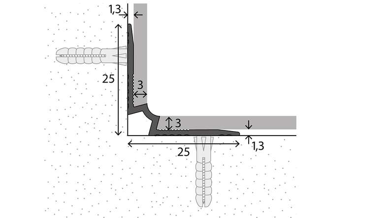 planeo stair nosing inside angle 701 - 250 cm