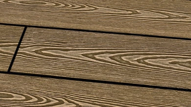 Planeo SolidWood WPC decking board – Earth Brown 4.20 m, French-style/3D texture