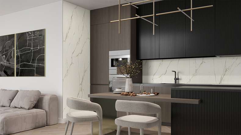 planeo wall cladding SPC - CeraRock Tile Carrara Marble 120 x 60 cm