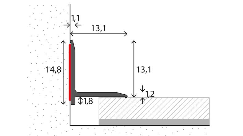 planeo wall connection profile 892 - 100 cm