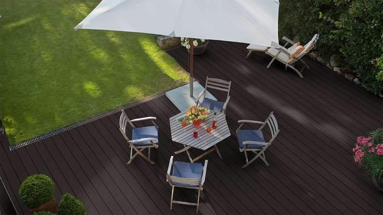 planeo wooden terrace - bamboo dark - smooth/grooved