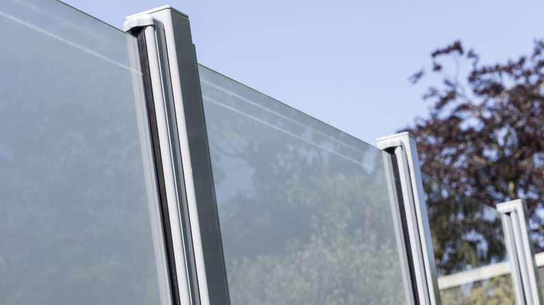 planeo Ambiente - glass privacy screen upright satin 90 x 180 cm