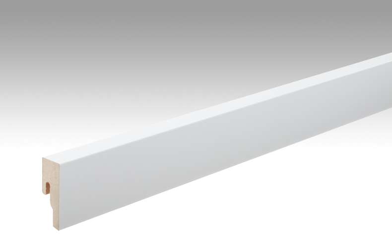 MEISTER skirting boards Uni white glossy DF 324 - 2380 x 50 x 18 mm (200015-2380-00324)