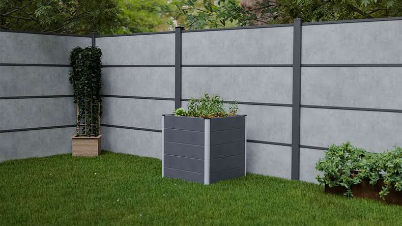 planeo BPC raised bed Cube - anthracite | DB703 70 x 70 x 75 cm