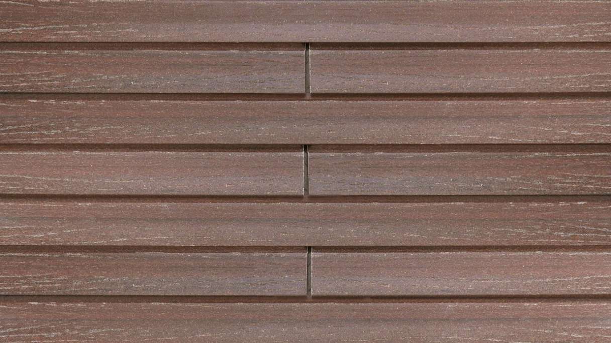 planeo Fassado - WPC rhombus strip facade cladding chestnut brown