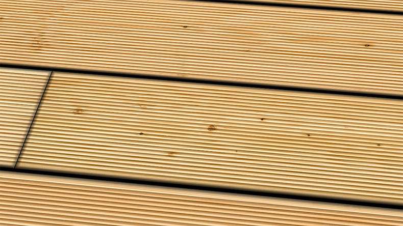 TerraWood wooden decking - Canadian larch - grooved / grooved
