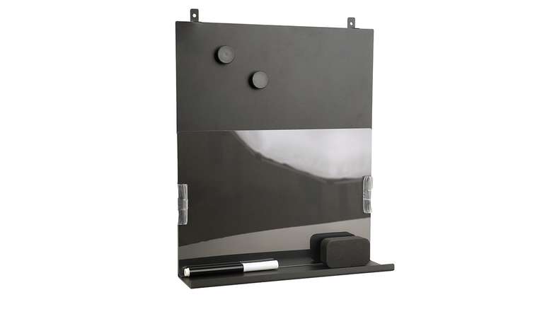 planeo magnetic board with shelf - black incl. 2 magnets