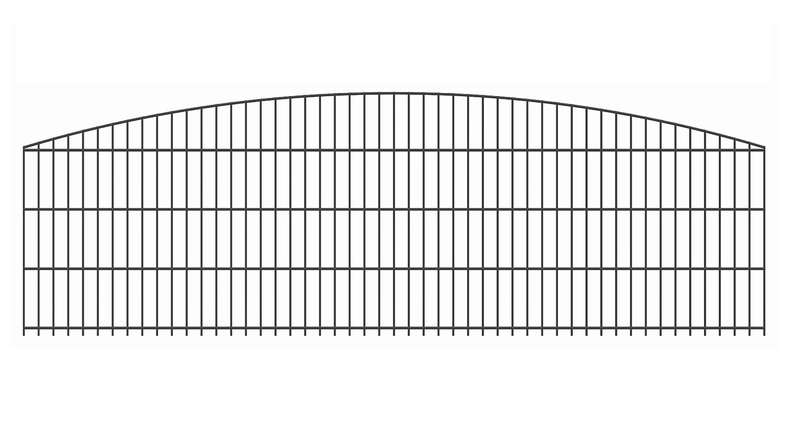 planeo double bar decorative fence Bow 6/6/6 RAL 7016 anthracite
