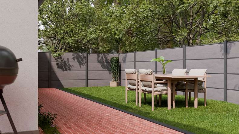 planeo Gardence Resistant - HPL plug-in fence anthracite grey 180 x 183 cm