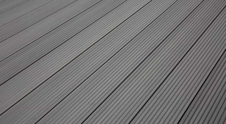 Complete set TitanWood 3m hollow core plank grooved structure light grey 16m² incl. aluminium-UK