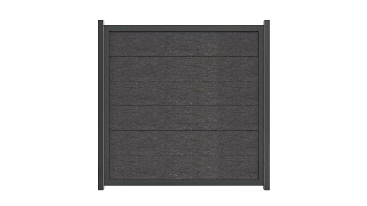 planeo Gardence Guard - BPC garden fence square anthracite grey with aluminium frame in anthracite
