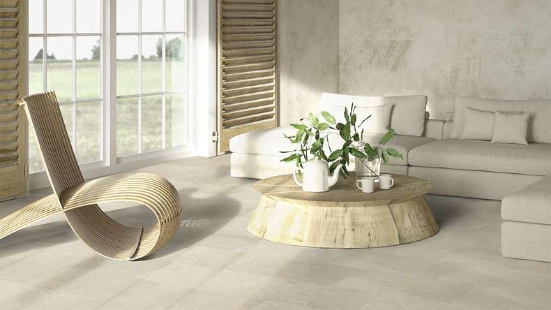 Gerflor Klick Vinyl - Senso Premium Rigid Acoustic Sandy stone | Impact sound insulation integrated (39481611)