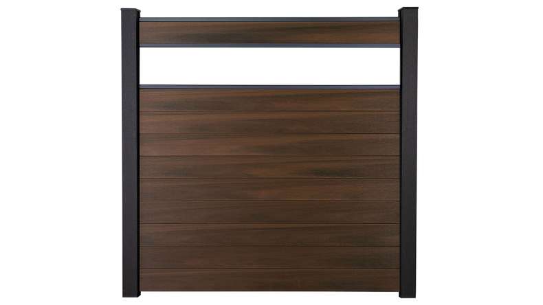 planeo Gardence Strong - BPC plug-in fence glass satin walnut co-ex 180 x 180 cm