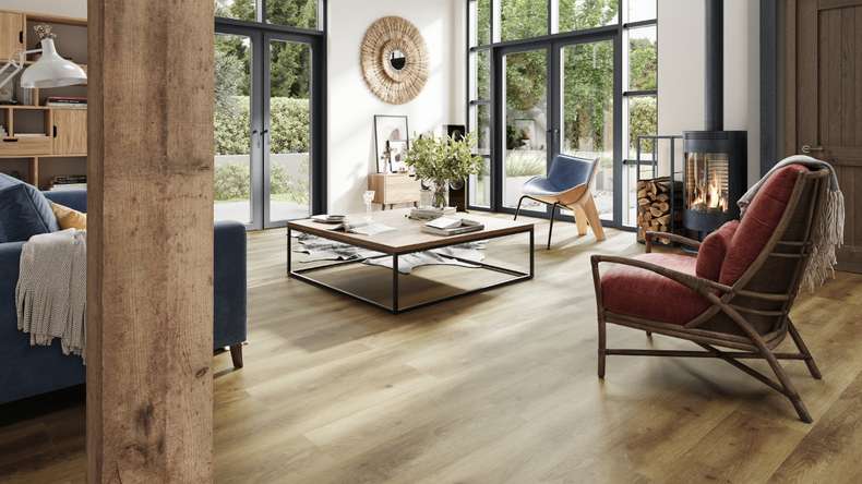 planeo Rigid Click Vinyl - SolutionX 2in1 Oak Dark Brown | Impact sound insulation integrated (ECF-0080)