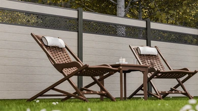 planeo Gardence Strong - BPC plug-in fence Abstract Bi-Color Sand 180 x 180 cm