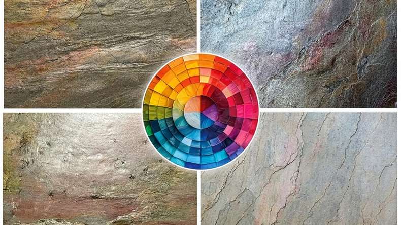 planeo EVOLITH Slate&Stone - Natural stone wall cladding Oxide Wood 1220 x 610 mm