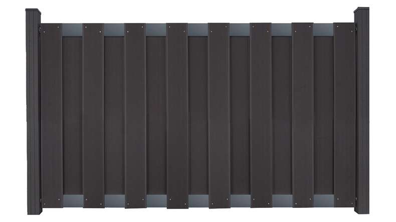 planeo Gardence Premade - BPC garden fence front garden fence anthracite with DB703 anthracite crossbar 180 x 90cm
