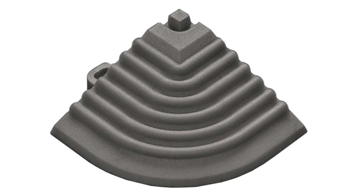 planeo corner piece for 40 x 40 cm click tiles – dark grey