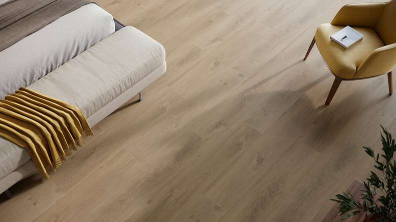 planeo Rigid Click Vinyl - HOMEtec Pro 50 IXPE Desert Drift Oak | Impact sound insulation integrated (RP-E50-6)