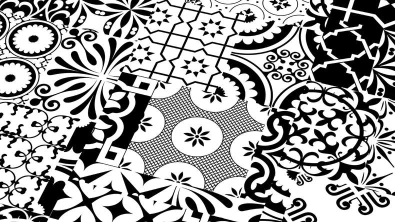 planeo laminate - QUADRAIC Black & white Supermatt