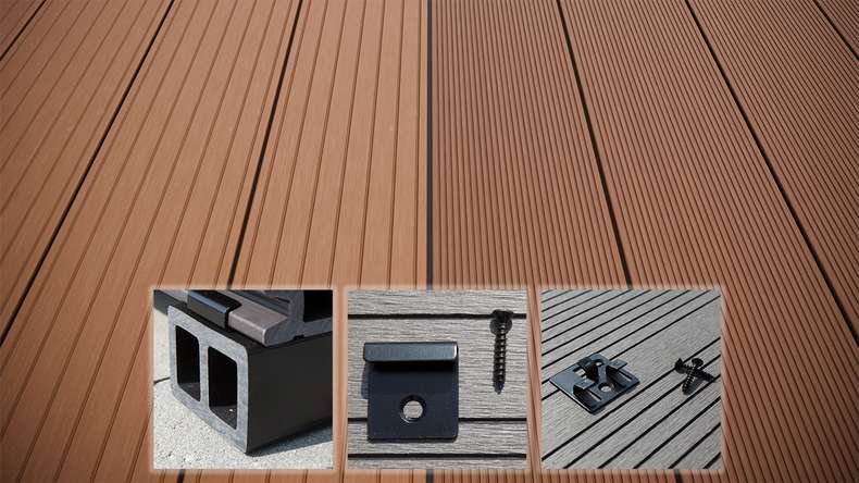 planeo LightWood WPC-Terrasse Komplett-Set Hohlkammerdiele 3.6m (16.2m²) - Hellbraun gerillt/genutet