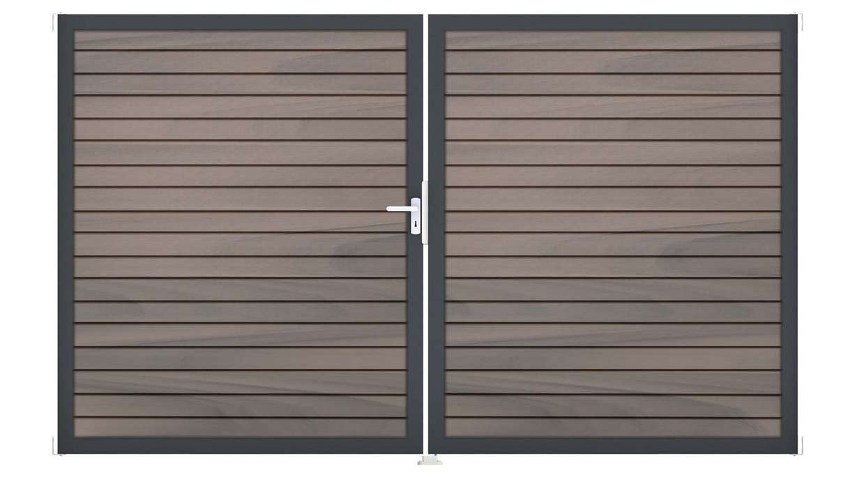planeo Gardence Trendy – BPC Rhombus Gate – 2-leaf, two-tone co-extruded with aluminium frame