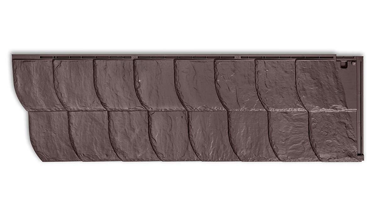 Zierer facade panel slate look SS3 curved cut - 1154 x 359 mm brown made of GRP