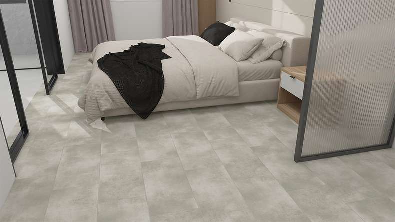 planeo Rigid Click Vinyl - STEINWERK PUCore XL Concrete Grey Light | Impact sound insulation integrated (NF-FXL-299)