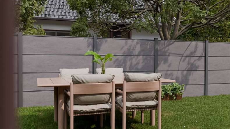 planeo Gardence Resistant - HPL plug-in fence anthracite grey 180 x 183 cm