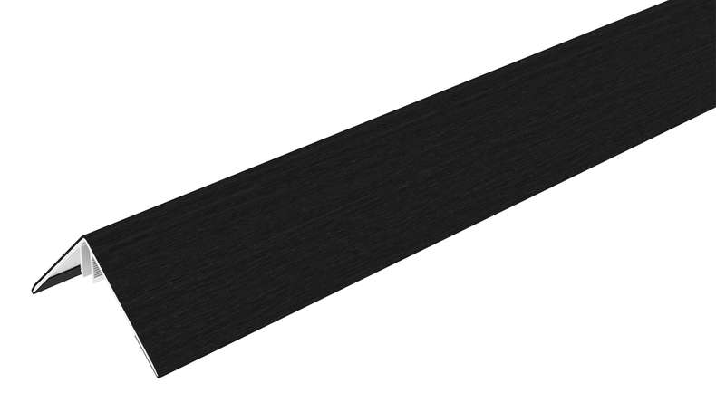 planeo LINEA – Aluminium CoEx external corner profile, black, 3000 x 66 x 66 mm
